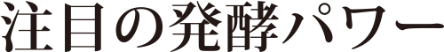 注目の発酵パワー