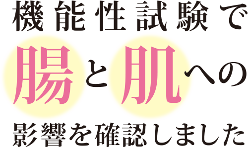 機能性能試験で腸と肌への影響を確認しました